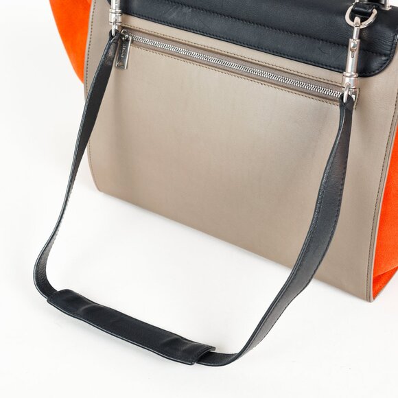 Celine Trapeze Medium Tricolour Leather & Suede Tote - Picture 6 of 14
